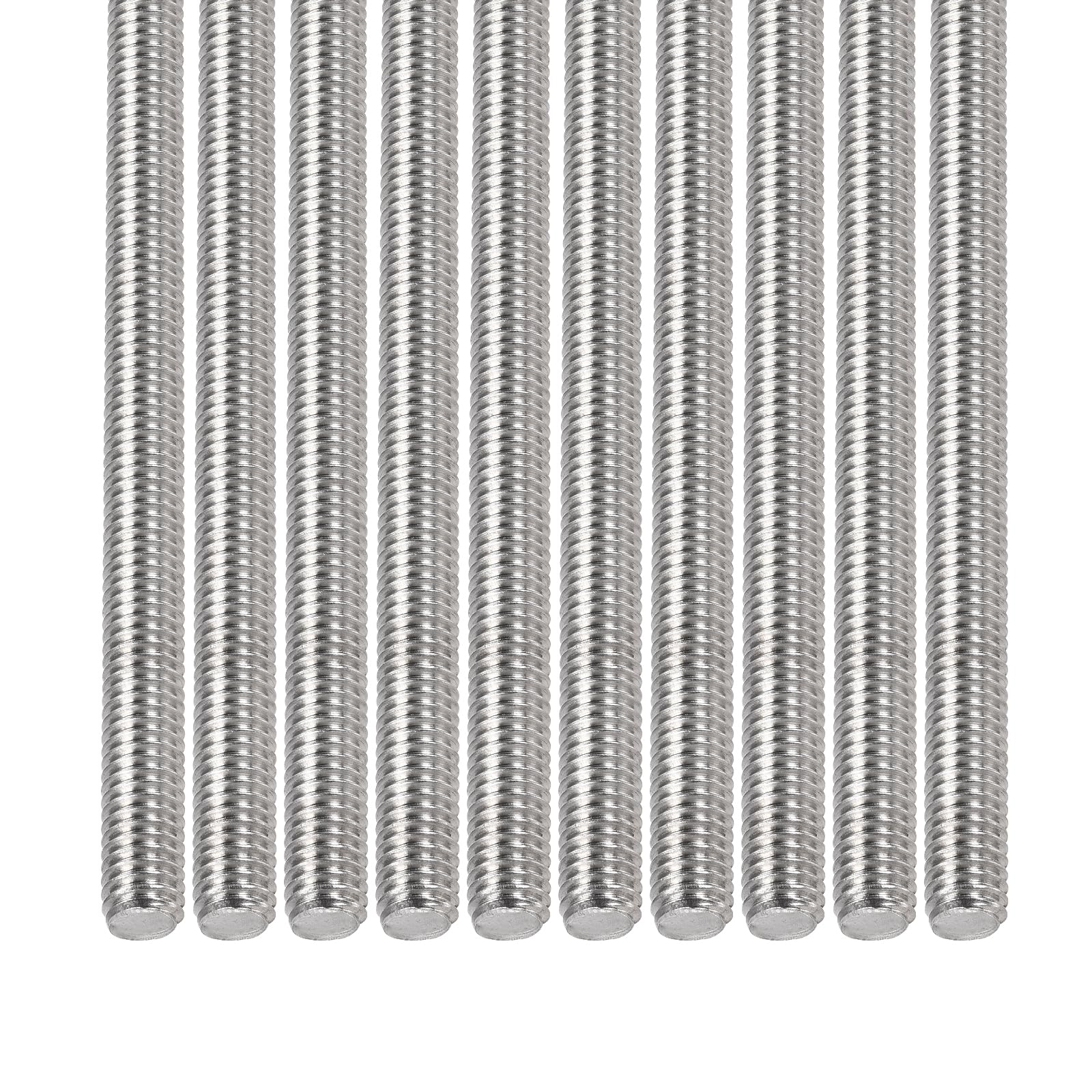 DTGN M6x1x120mm(DxPxL) Fully Threaded Rod - 15Pack - Good for Machinery - 304 Stainless Steel Right Hand Thread Rods Bar Studs - Silver