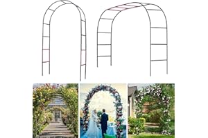 TTOOTLE Thickened Tube Garden Arch Trellis - 4.6ft Wide x 7.9ft High or 7.6ft Wide x 6.4ft High - Trellis for Climbing Plants - Stable Garden Arbor, Wedding Arch Decorations, Birthday Party Decoration