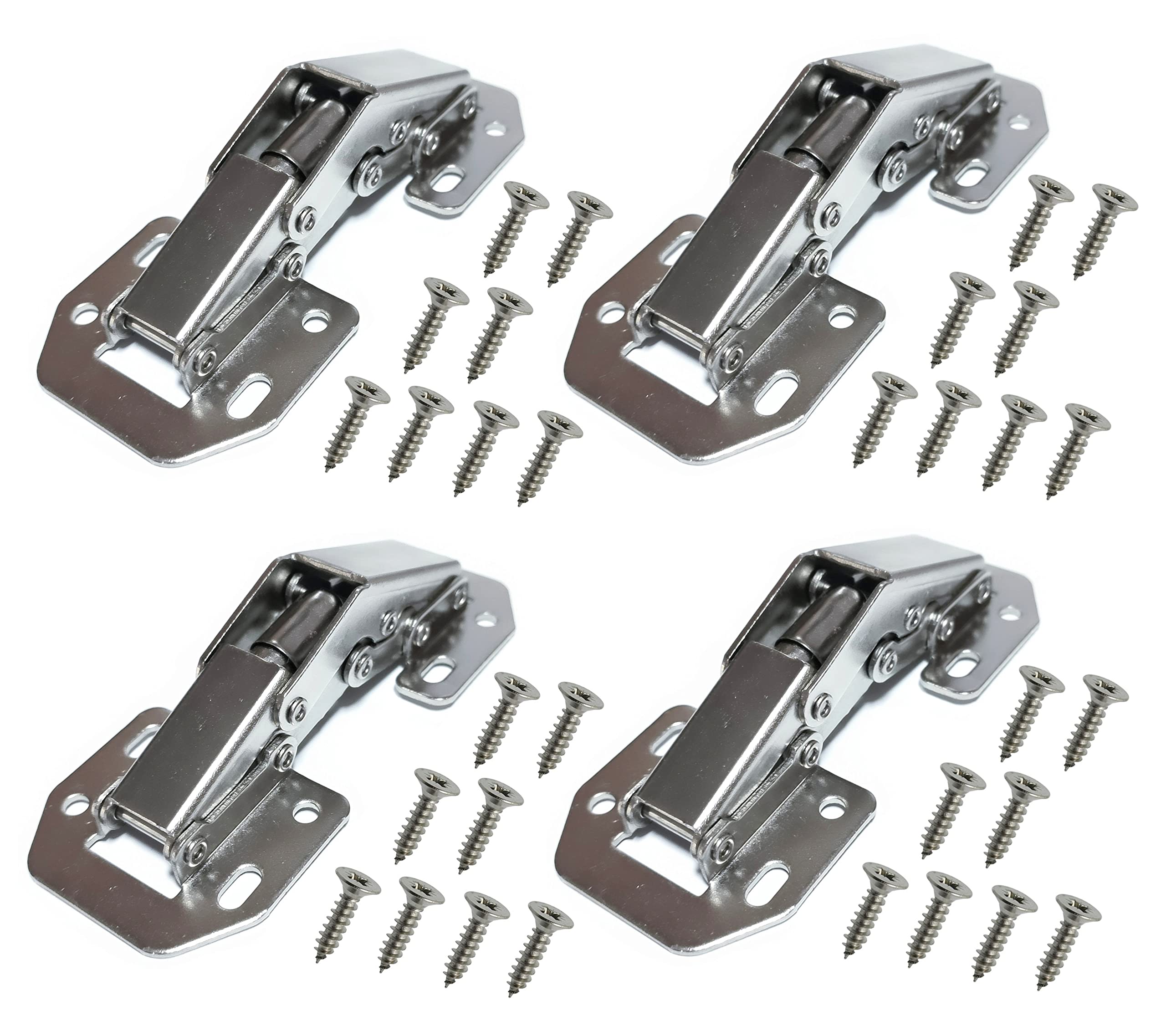 Hinge for doors without recessed hole. Automatic snap in opening and closing, soft close, opening angle up to 90°. (4, 105 x 44 x 25 mm)