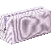 OZAOZ Makeup Bag Cosmetic Bag Travel Toiletry Bag Aesthetic Canvas Organizer Bag Zipper Pouch for Women (M-purple)