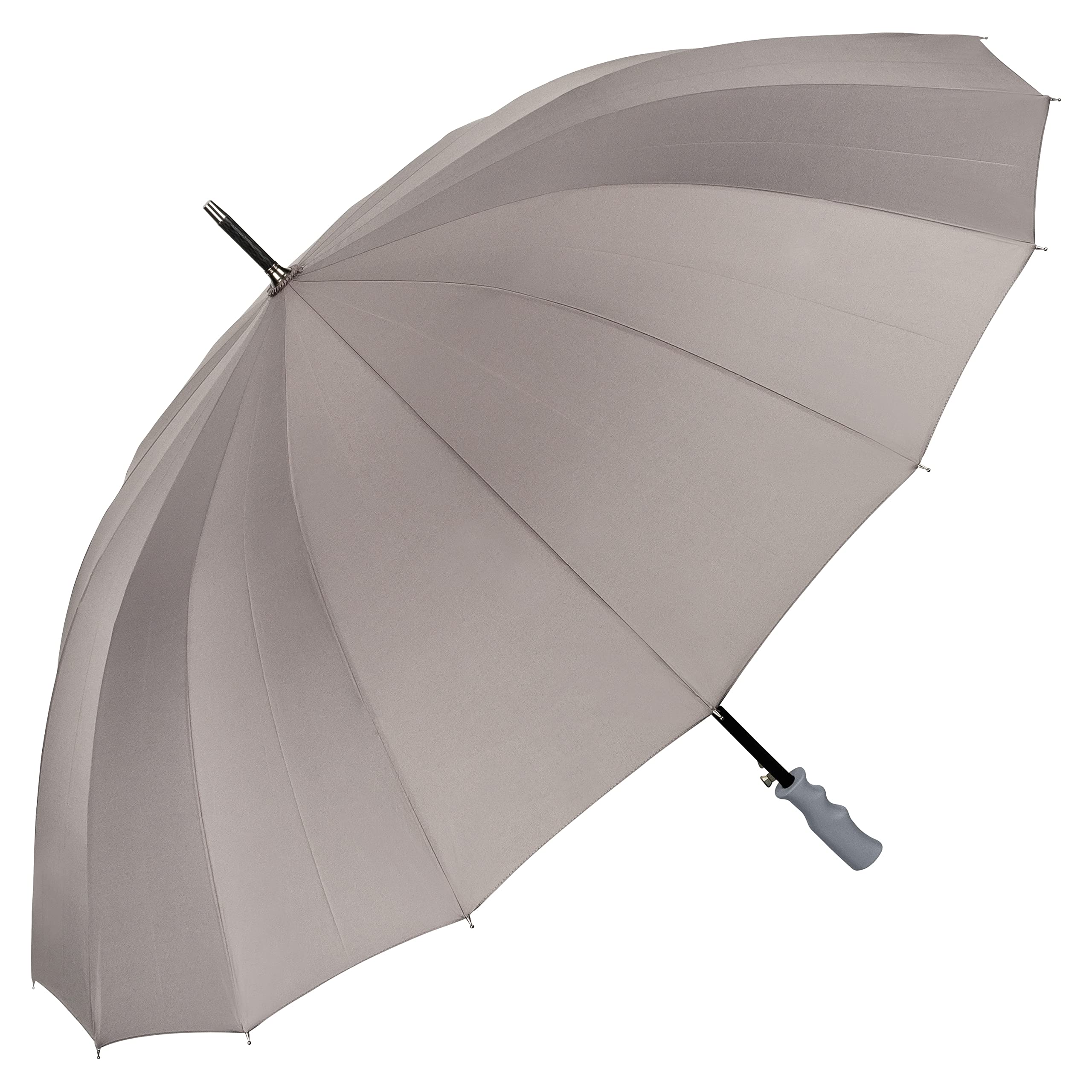 VON LILIENFELD® Umbrella Large XXL Automatic Men Women 2 Persons 16 Segments Stable Cleo Grey