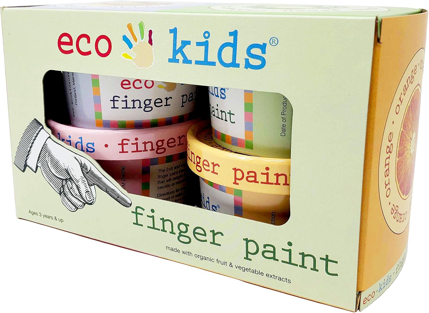 Finger Paint for Kids: Non-Toxic Natural Organic Paint - Safe Art and Craft Product Set of 4 Colors Containers: Home Improvement