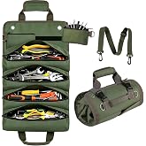 Roll Up Tool Bag, Double Heavy Duty Soft Tool Roll Bag Organizer, | Waterproof Motorcycle Tool Roll with Detachable Pouches - Tools Bags Mens gifts for him - Mechanic &amp; Electrician