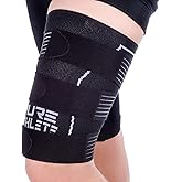 Pure Athlete Thigh Compression Sleeve – Adjustable Straps Quad Wrap Support Brace, Hamstring Upper Leg