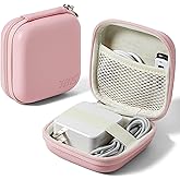 Linpr Charger Case for Macbook, Portable Tech Electronic Organizer Bag, Travel Storage Pouch for Laptop Accessories, MacBook Power Adapter, Charging Cords, USB Drives, Power Bank (Pink, M)