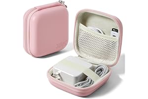 Linpr Charger Case for Macbook, Portable Tech Electronic Organizer Bag, Travel Storage Pouch for Laptop Accessories, MacBook Power Adapter, Charging Cords, USB Drives, Power Bank (Pink, M)