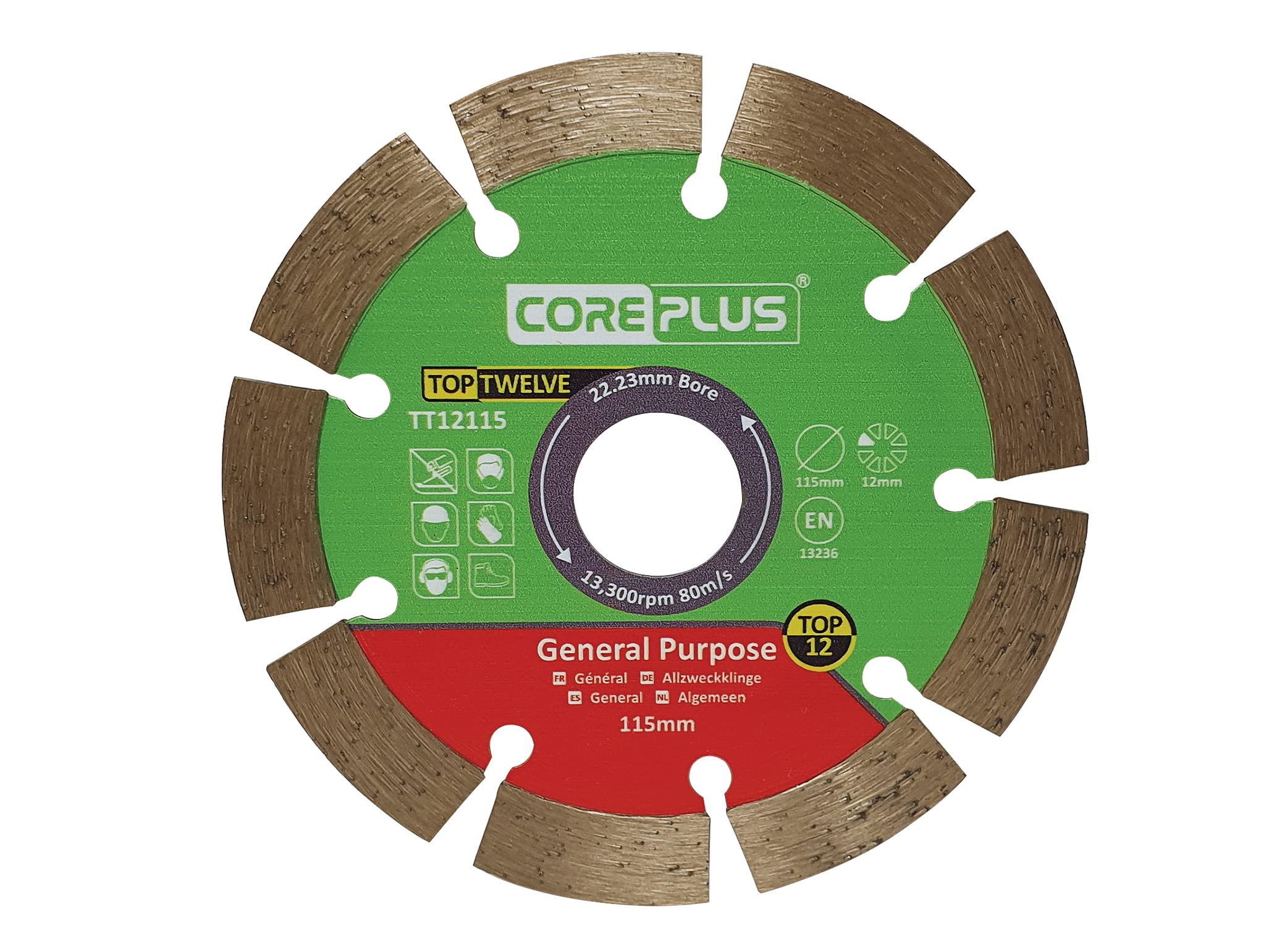 CorePlus Top Twelve General Purpose Diamond Blade 115mm x B22.23mm (4.5in) — image 1