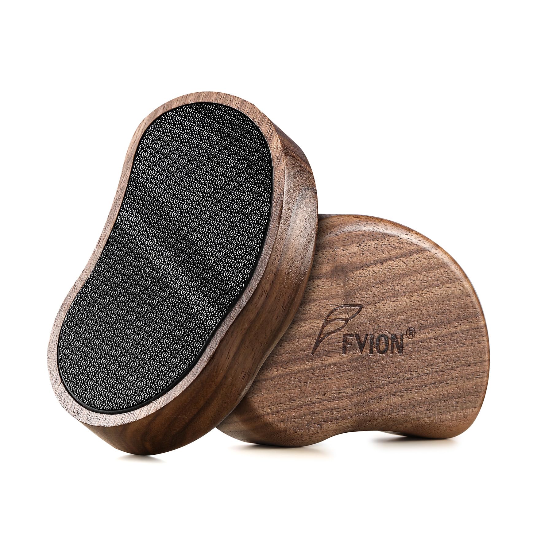 FVION Nano Glass Foot File for Callus Remover - Foot Scraper Dead Skin for Foot Spa - The Ultimate Gentle Foot Scrubber Pedicure File with Bamboo Handle, Used on Both Wet/Dry Cracked Feet (Brown)