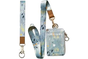 bolimoss Lanyard Wallet,Wallet Lanyard,lanyards for id Badges,lanyards for id Badges for Women,Lanyard Wallet for Women,Fashion Badge Holder with Zipper (Light Blue)