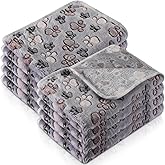 Tegeme 8 Pcs Fleece Dog Blankets for Small Dogs Cat Soft Coral Velvet Warm Sleep Mat Fluffy Dog Paw Print Blanket for Kitten Doggy Small Animal(30 x 20 Inch,Gray)