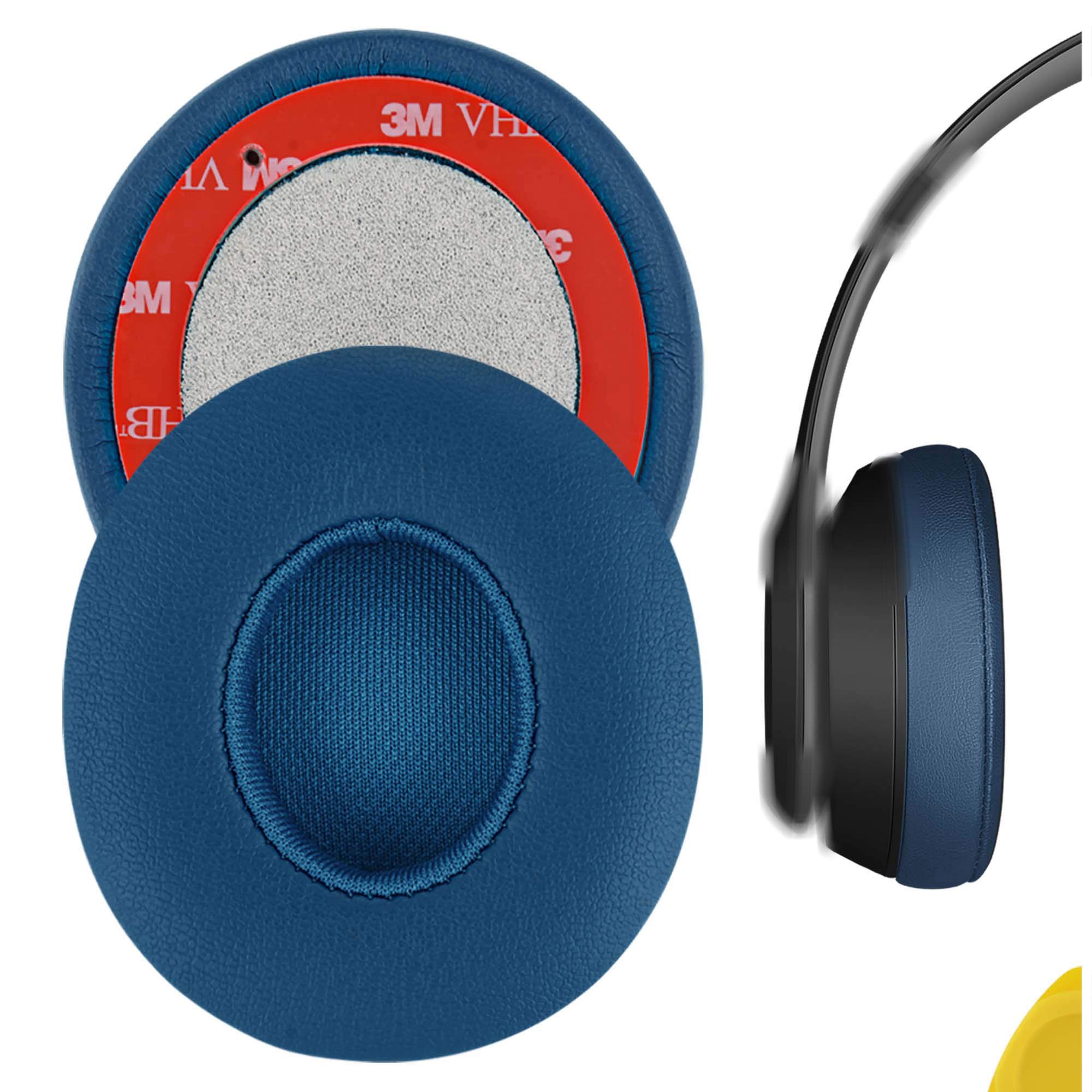 Geekria Replacement Ear Pads for Beats Solo 2 (B0534) & Solo 3 (A1796) Wireless On-Ear Headphones, Ear Cushions (Pop Blue)