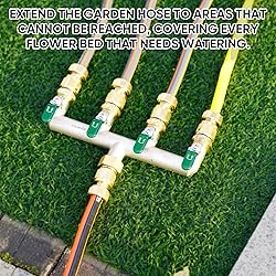 Yayamz 4 Way Garden Hose Splitter, Heavy Duty Brass