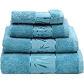 Marmaris Co. Set of 4 Luxury Super Soft Towels – Premium Viscose Derived from Bamboo & Turkish Cotton for The Ultimate Bath Experience