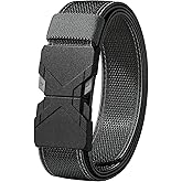 LionVII Elastic Men Belt, Stretch Belts with Quick Release Buckle Fit Through Belt Loops, Adjustable Trim to Fit 28-48" Waist