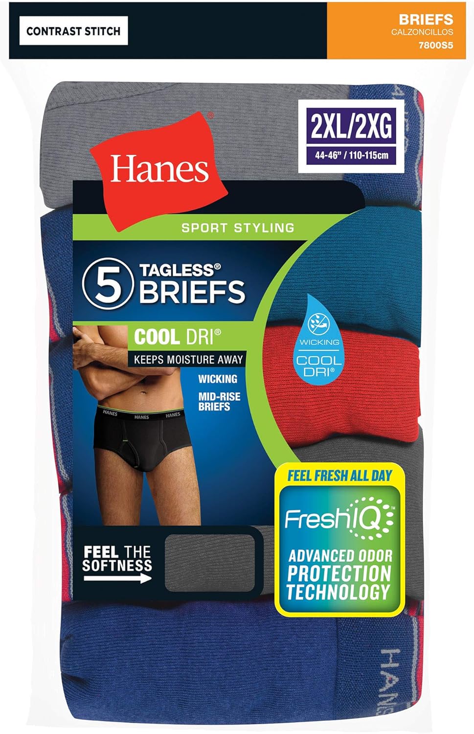 Hanes Men's 6-Pack FreshIQ Tagless Cotton Brief at  Men’s Clothing store: Briefs Underwear