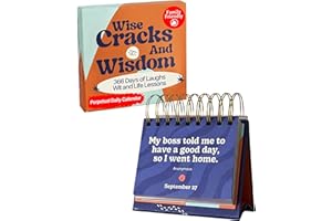 MESMOS Funny Wisdom Perpetual Calendar, 366 Days of Laughs & Life Lessons, Office Desk Accessories & Decor for Women & Men, W
