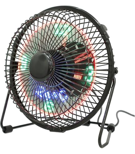 Amazon.com: OSALADI Mini Desktop USB LED Clock Cooling Fan