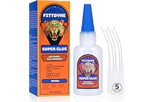 Super Glue Clear 30 g(1.06 oz.), Strong Fast Drying Waterproof Liquid Adhesive for Plastic, Metal, Wood, Rubber, Ceramic, Lea