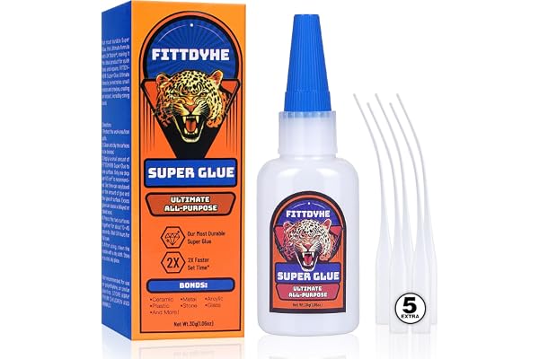Super Glue Clear 30 g(1.06 oz.), Strong Fast Drying Waterproof Liquid Adhesive for Plastic, Metal, Wood, Rubber, Ceramic, Lea