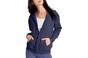 Hanes Women's Full-Zip Hooded Sweatshirt, EcoSmart Women's Sweatshirt, Women's Comfortable Hoodie