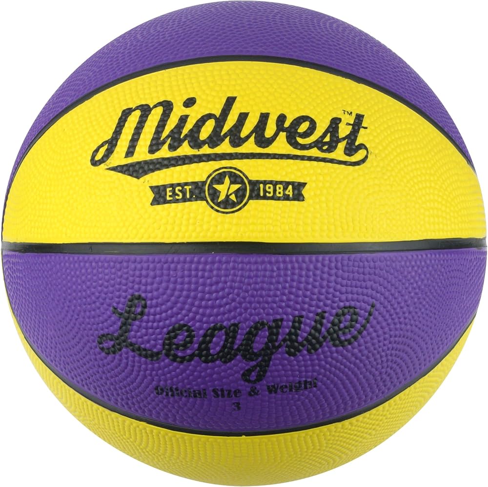 Midwest Fastener Midwest Kids League Basketball Yellow Purple Size 3