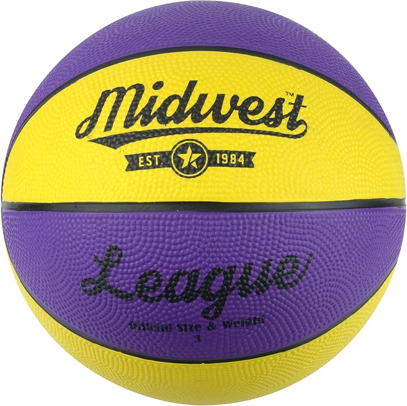 Midwest Fastener Midwest Kids League Basketball Yellow Purple Size 3