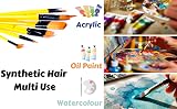 EXERZ JH024 Artist Paint Brush Set 10pcs Synthetic Hair with Travel Case view 3