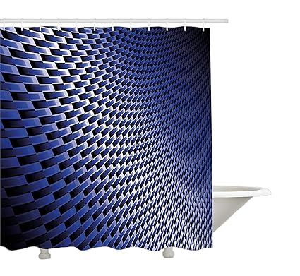 Yeuss Dark Blue Shower Curtain By Curvy Carbon Fiber Texture