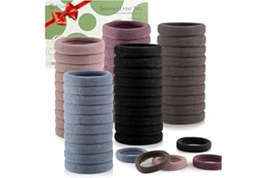 Bessrung 100 Pcs Thick Seamless Hair Ties, Ponytail Holders, No Damage for Thick Hair, Natural Colors