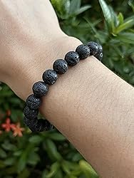 Black Lava Crystal Bead Bracelet 8mm, Wholesale