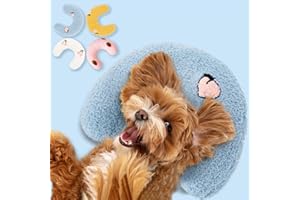 Muwago Dog Calming Pillow for Small Dogs, Pet Pillow for Little Dog and Indoor Cats, Half Donut Neck Pillow for My Little Dog/Cat to Sleep On, Animal Puppy Kitten Comfort Blanket Cuddle Buddy Product