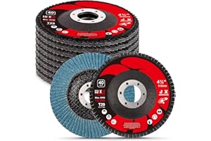 LUCKUT Flap Disc Grinding Wheels 4-1/2 Inch Flap Sanding Wheel Abrasive Wheels & Discs 4.5'' x 1/4'' x 7/8'' Aluminum Oxide Grinder Wheel for Angle Grinder-10 Pack (40#)