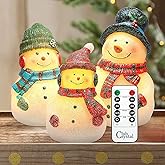 Crystal Club Christmas Flameless Candles, Set of 3 Santa Snowman Real Wax Candles, Battery Operated LED Candles with Remote and Timer for Christmas Tree, Holiday Home Dรฉcor (Red)