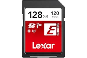 Lexar SD Card 128GB, SDXC UHS-I Flash Memory Card, Up to 120MB/s Read, Up to 45MB/s Write, U3, V30, C10, Full-HD and 4K UHD (