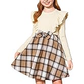 Girl Tulle Dresses Long Sleeve Sequins Girls Tutu Dress Fall Winter Cute Ruffle Holiday Party 4-12Y