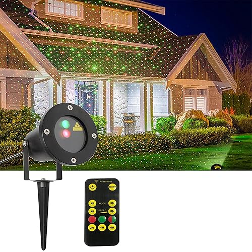 Outdoor House Garden Tree Lawn Light Projector, IP65 Waterproof, Zinc Alloy,Classic Firefly Fireworks Effects,2in1 Indoor Disco Light for Birthday Parties Christmas Halloween Room Bedroom Decoration