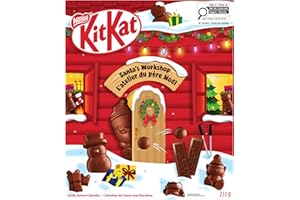 KIT KAT Santa's Workshop Advent Calendar, Filled with Santas, Festive Friends, Bubbles & Mini Bars, Perfect Christmas Chocola