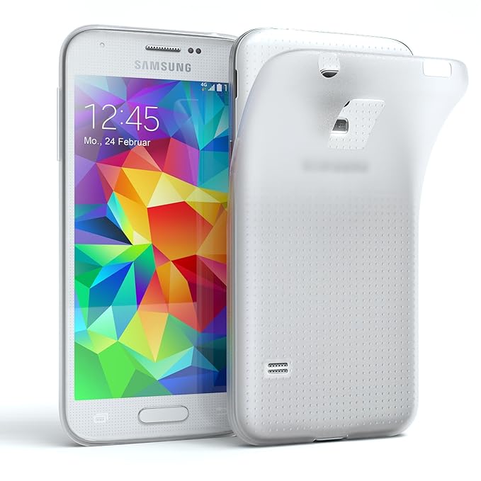 EAZY CASE Hülle für Samsung Galaxy S5 Mini Schutzhülle Silikon, matt & Ultra dünn, Slimcover, Handyhülle, Hülle/Soft Case, Si