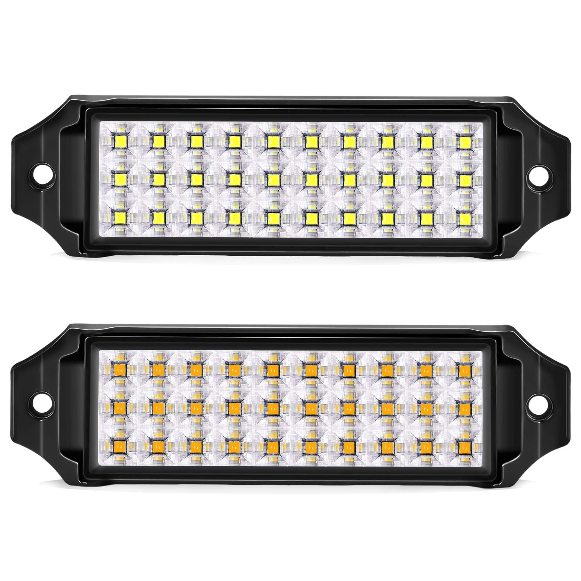 Photo 1 of HOZILIFE Flush Mount LED Pod Lights, 2PCS 40W Bumper Backup Reverse Spot Off-Road Driving Fog Work 6 Inch LED Light Bar for Truck ATV UTV Boat (Amber)