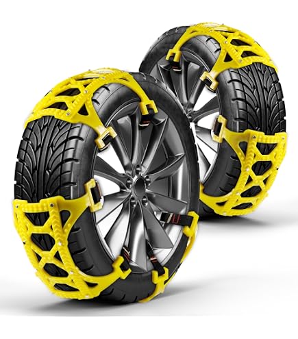 Cadenas Antideslizantes TOTMOX Para Coche – Correa Ajustable De Nailon, Goma Y Nailon, Para Nieve Barro Y Arena, Universal Para La Mayoría De Neumáticos