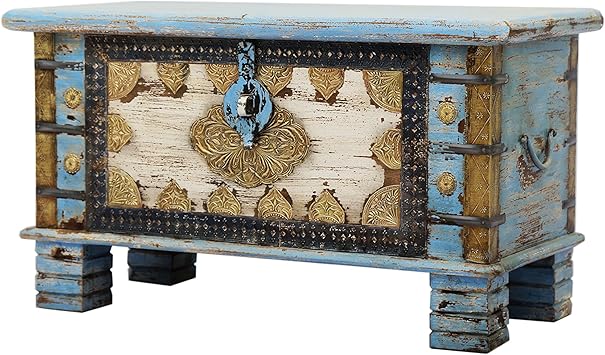 Orientalische Truhe Kiste aus Holz Ezgi 80cm groß in Antik | Vintage