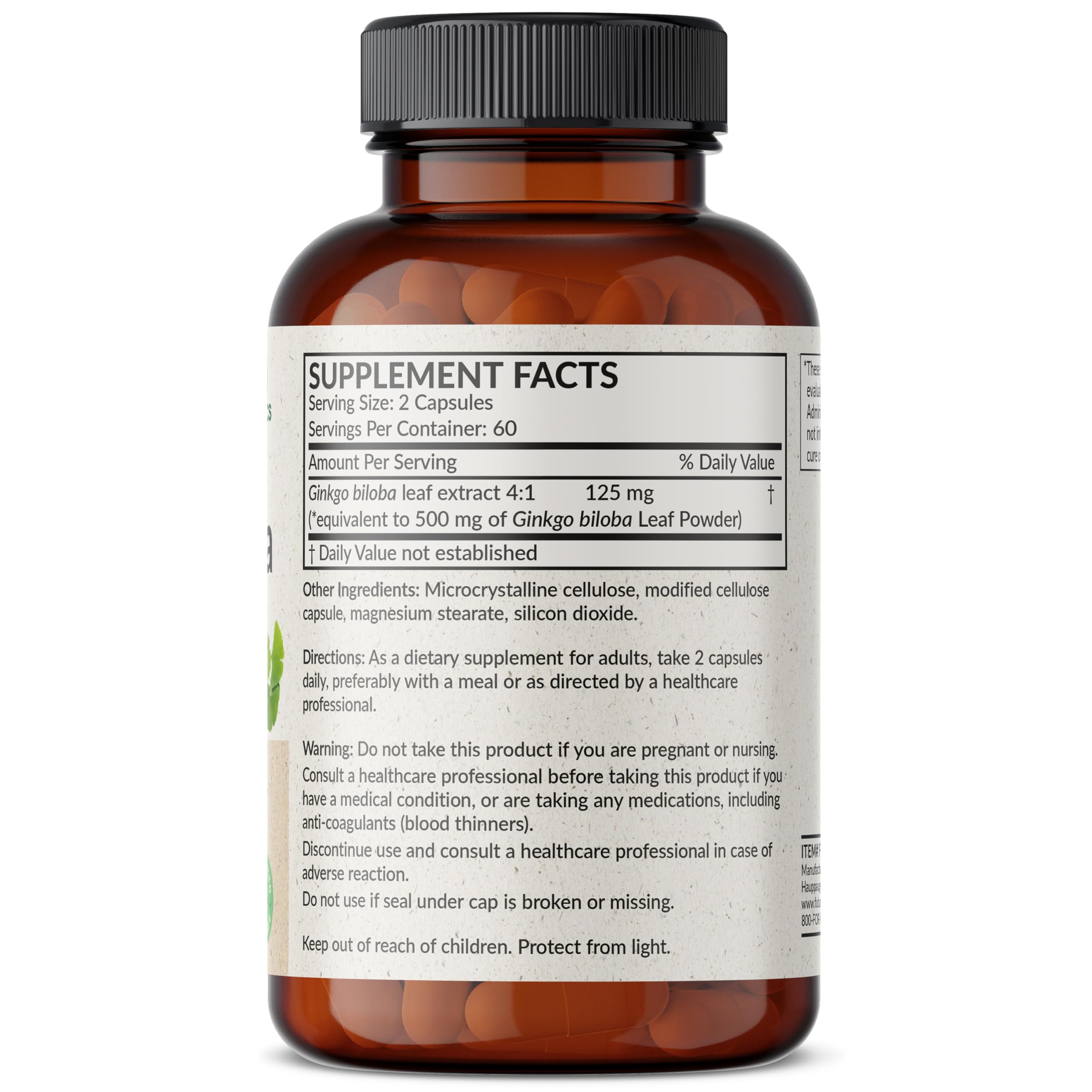 Futurebiotics Ginkgo Biloba Extra Strength Supports Brain Function & Memory Support, 120 Vegetarian Capsules