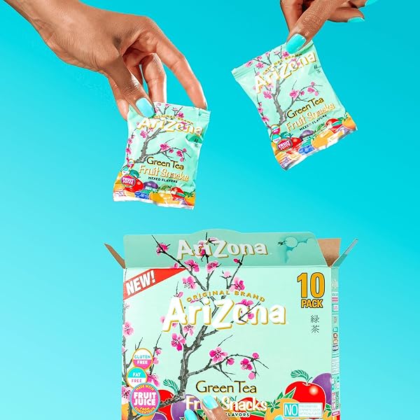 ARIZONA ICED TEA FRUIT SNACKS, GREEN TEA – 0.9 OZ, 10 COUNT BOX