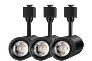FLSNT 3 Pack 15W Dimmable LED Track Lighting Heads for Juno Track System 100W Equivalent, Adjustable 15°/24°/38°/60° LED Spotlight, 1200LM, CRI90+, 3000K Soft White, Black