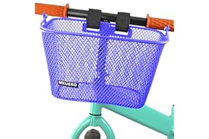 Mkuero Kids Bike Basket - Front Bicycle Basket for Children, Metal, Cute Decorative Accessory for Kids Bikes & Scooters