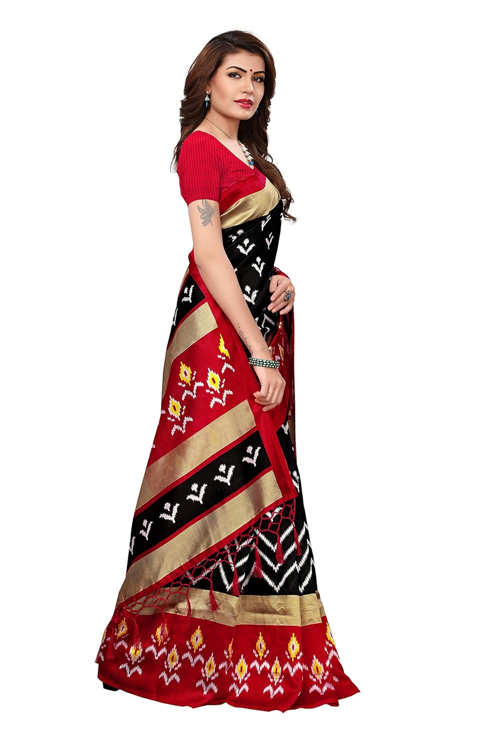 anni designer women's silk saree with blouse piece