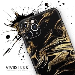 Design Skinz Black & Gold Marble Swirl V7 2