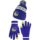 Ultra Game Men's NBA Official Super Soft Winter Beanie Hat with Extra Warm Touch Screen Gloves