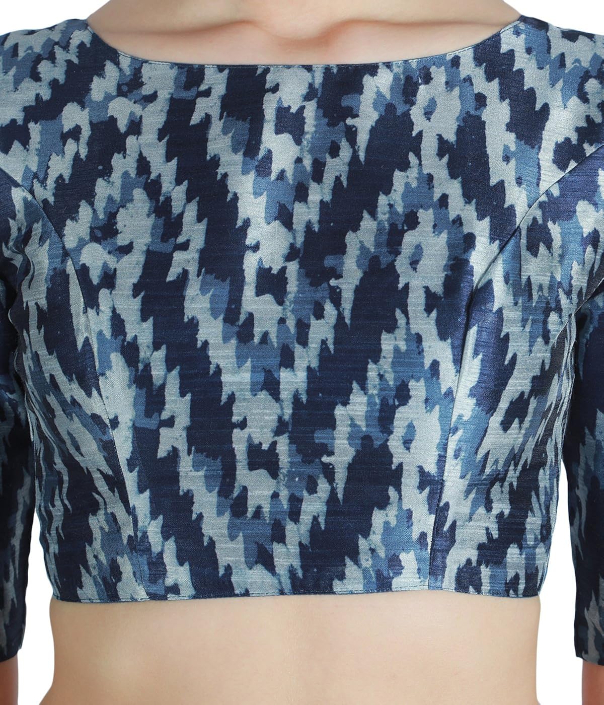 studio shringaar women's i kat print poly raw silk readymade saree blouse.