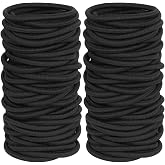 GOSICUKA 120 Pieces Black Hair Ties for Thick and Curly Hair Ponytail Holders Hair Elastic Band for Women or Men(4mm)